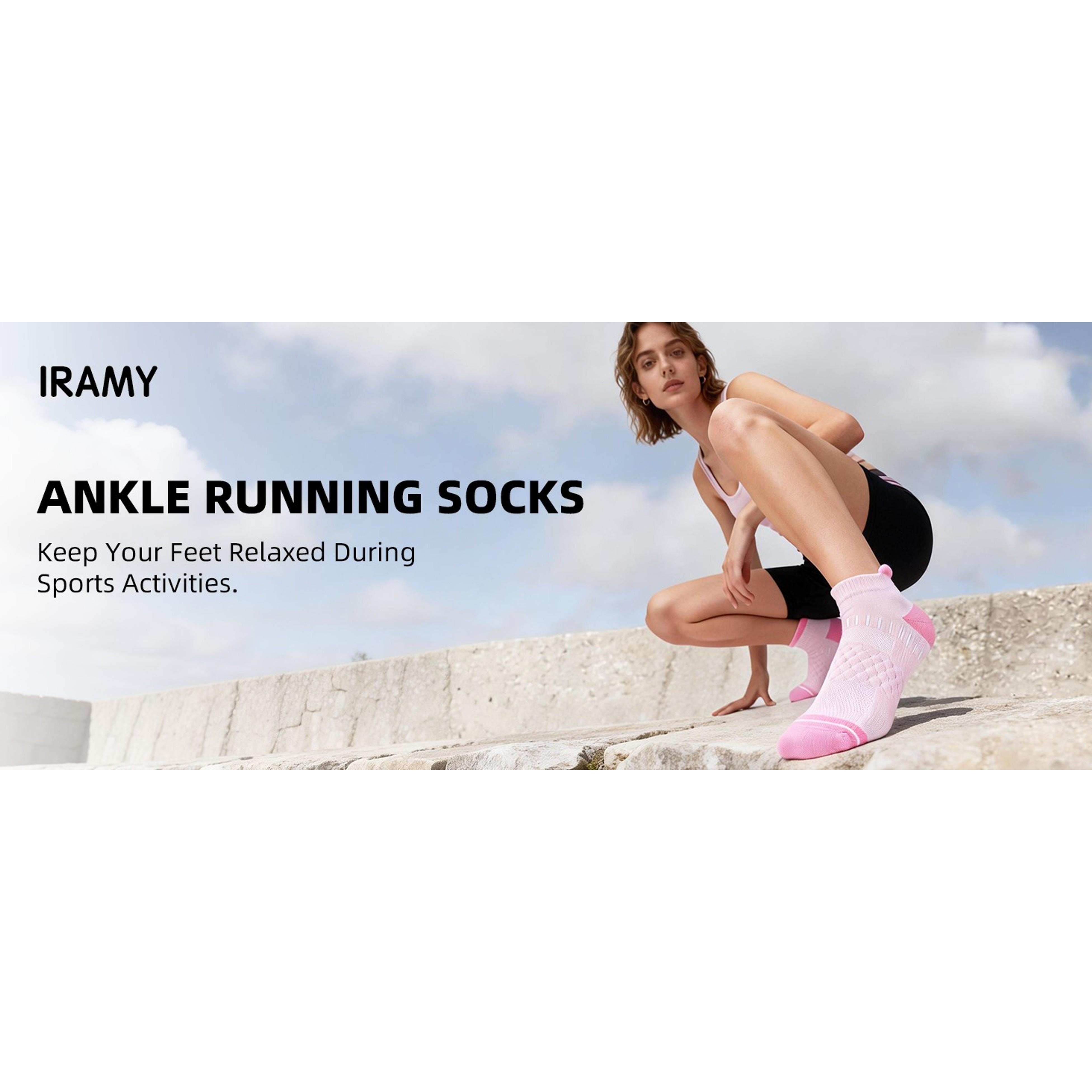 Light Compression Socks for Women Arch Support Athletic Cushioned Anti-Blister Comfort Running Ankle Socks 3/5 Pairs