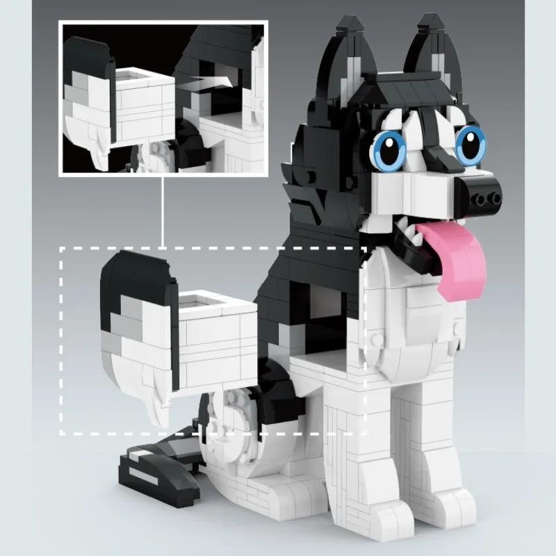 635 PCS / 757 PCS Pet Dog Building Blocks Toys Schnauzer Husky Pet Model DIY Handmade Assembly Bricks Home Decor Kid Holiday and Birthday Gifts