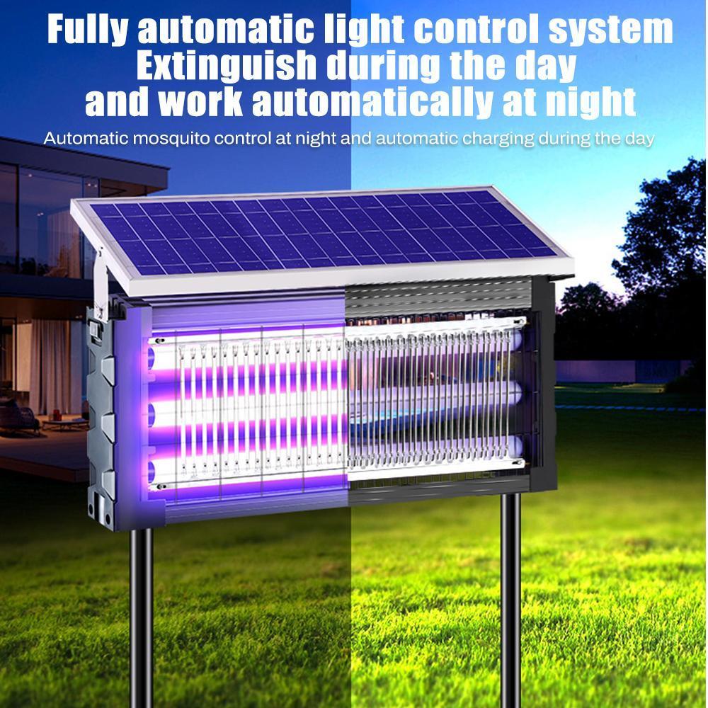 【DealsForYouDays】Solar Mosquito Killer Lamp Outdoor – 20W High-Power Waterproof Insect Zapper with 3 Tubes, Dual Charging, 6000mAh Battery for Garden, Yard, Farm, Patio,summerwins detail 3