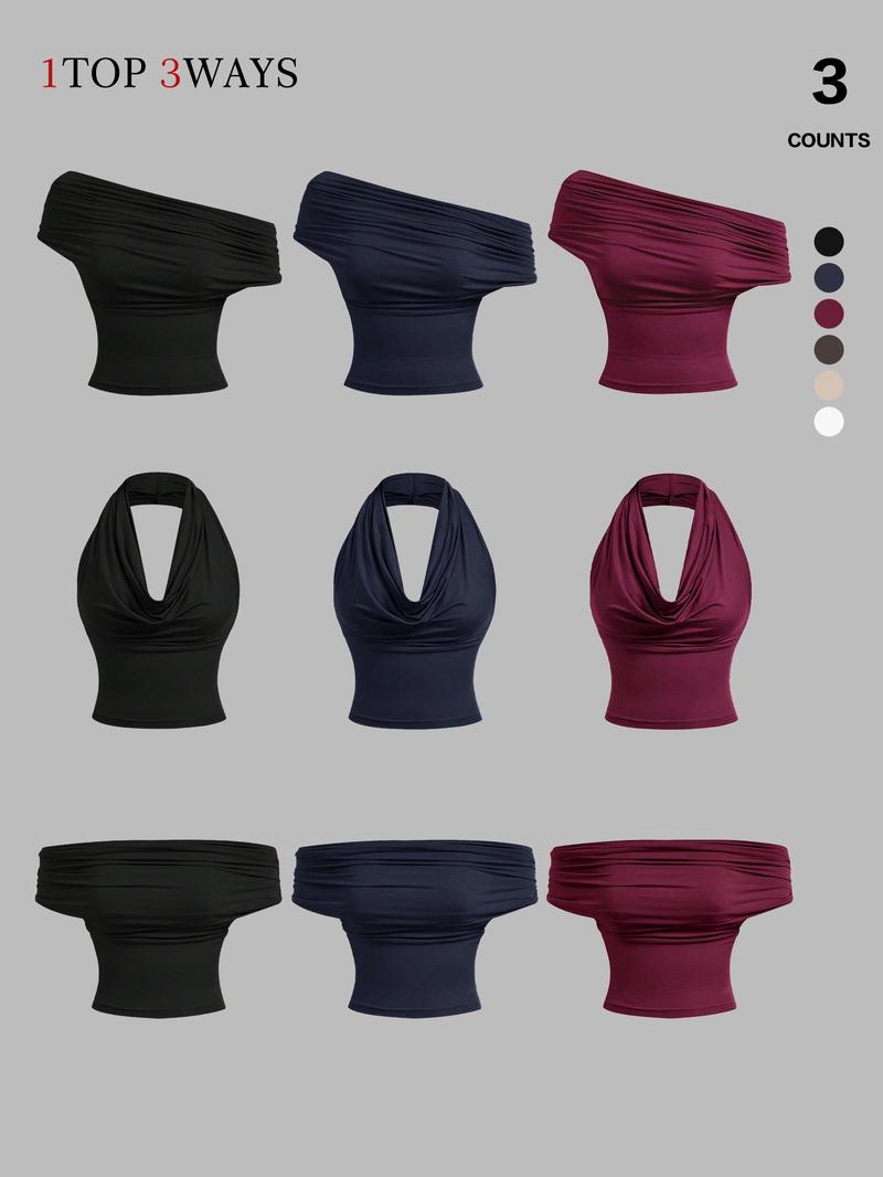 Women's Three-Way Convertible Vest Top, Slim Fit Design, Ideal for Daily Wear & Stylish, Perfect for Trendy Looks