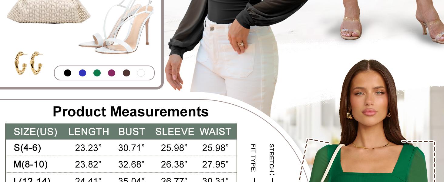 ANRABESS Womens Square Neck Puff Mesh Long Sleeve Tops Double Lined Dressy Casual Blouses Shirts 2025 Going Out Fall Clothes ANRABESS Womens Square Neck Puff Mesh Long Sleeve Tops Double Lined Dressy Casual Blouses Shirts 2025 Going Out Fall Clothes