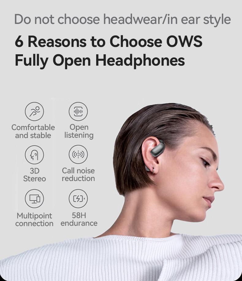 MINISO X28 OWS Open Ear Wireless Bluetooth Earbuds HIFI Sound Quality Sports Headphones IPX5 Waterproof With microphone MINISO X28 OWS Open Ear Wireless Bluetooth Earbuds HIFI Sound Quality Sports Headphones IPX5 Waterproof With microphone