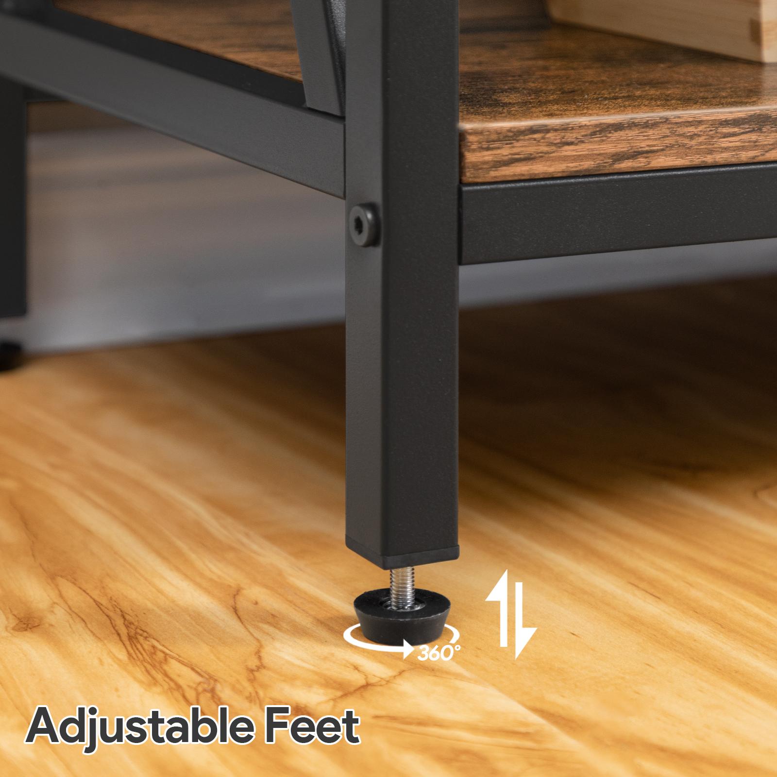 MAHANCRIS 3-Tier Industrial Console Table with Open Shelves, Foyer Table for Entryway, Hallway, Kitchen, Living Room and Bedroom, Easy Assembly, Rustic Brown