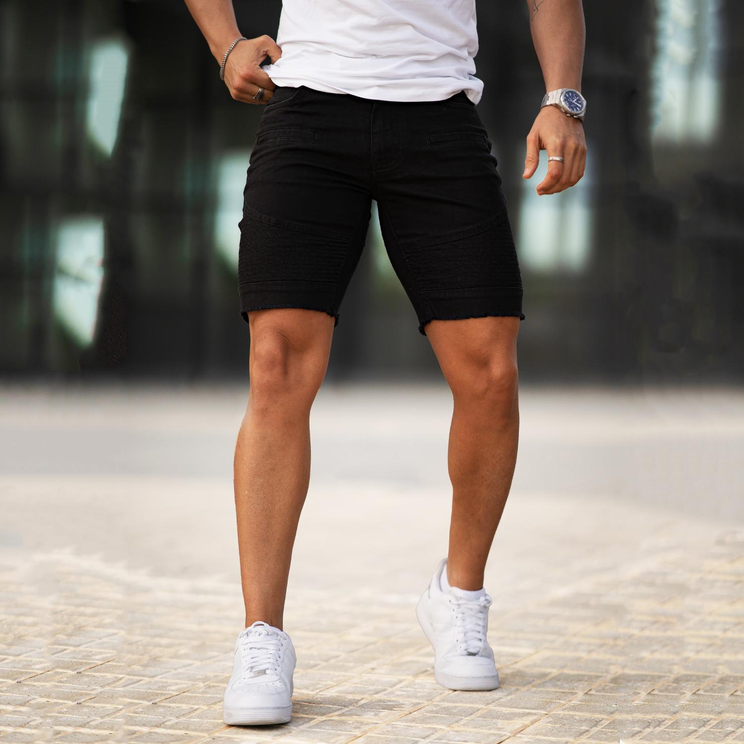 GINGTTO Men's Denim Shorts Slim Fit Stretch Short Jeans Jorts Men Essentials New Shorts