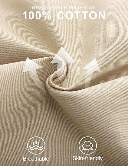 Men's Cargo Shorts Summer Cotton Casual Elastic Waist Short with Pockets for Golf Travel Fishing Hiking Outdoor Work