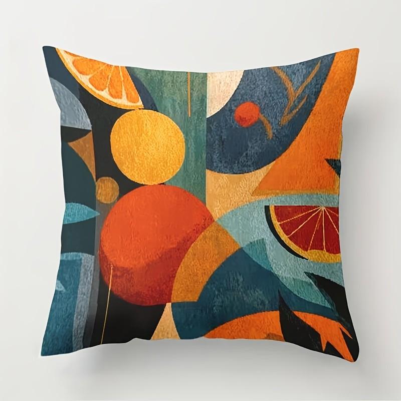 4 sets of modern minimalist abstract-style pillowcases. The geometric elements create a fashionable atmosphere. This square decorative pillowcase is a must-have for creating an atmosphere, suitable for use in home, bedroom, living room and sofa cushions