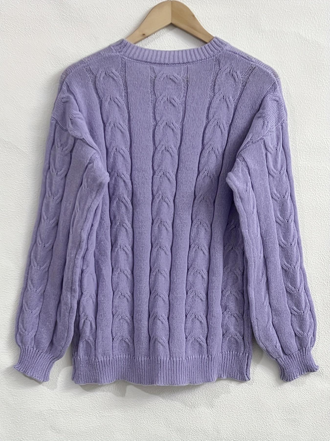 Women's Solid Cable Knit Sweater & Pocket Skirt Set, Long Sleeve Round Neck Jumper & Long Skirt, Two-piece Outfits for Daily Wear