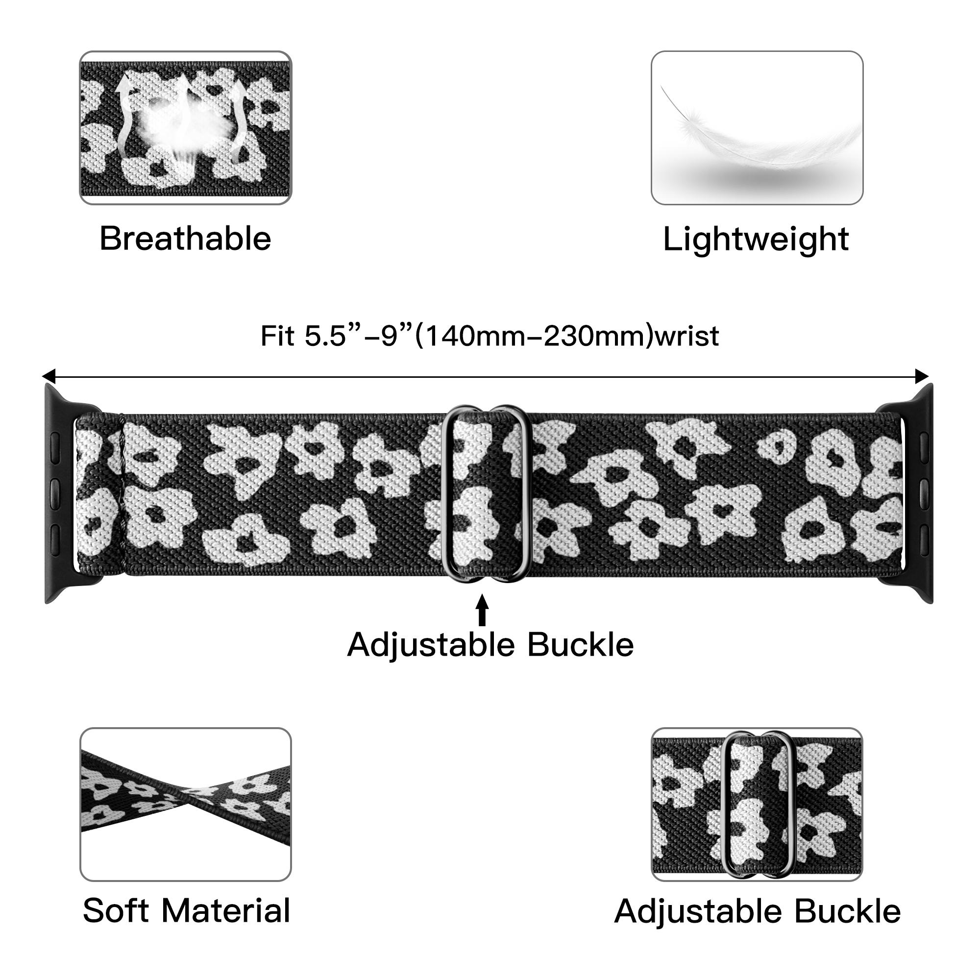 9-Pack Stretchy Bands for Apple Watch 40mm-49mm, Water-Resistant Solo Loop Sports Strap, Fits Iwatch Series 10/9/8/7/6/5/4/3/se/ultra, Smart Watch Straps