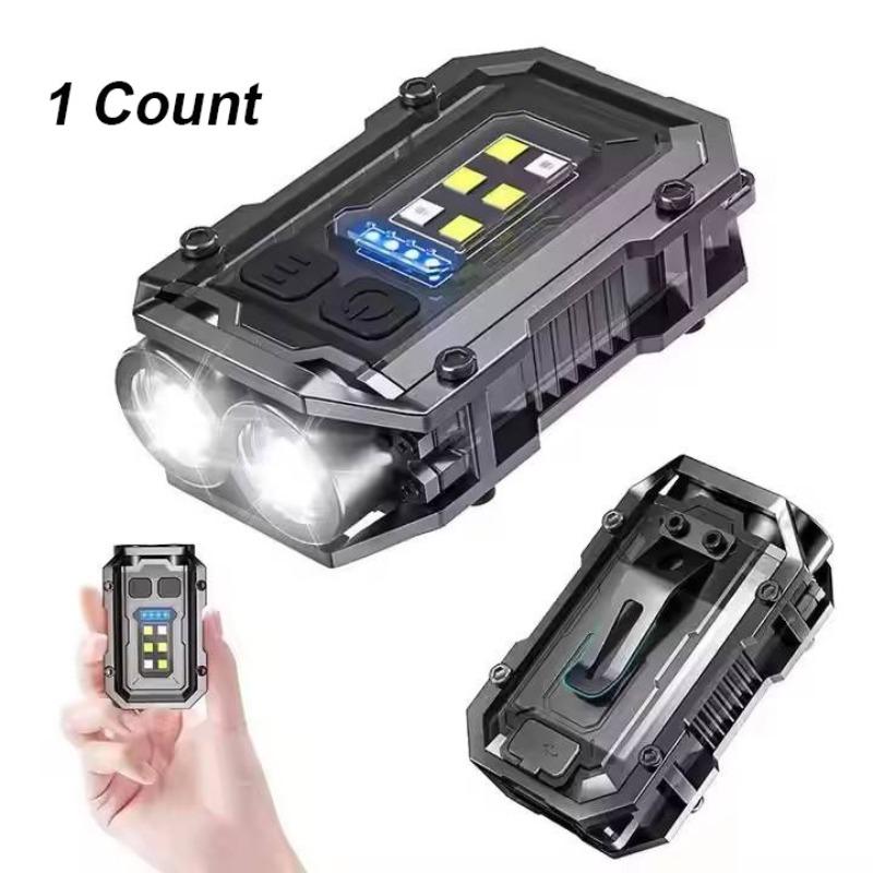 Mini Keychain USB Rechargeable LED Flashlight, Portable Magnetic Torch, Super Bright Camping Light, 8 Modes, Ideal for Camping, Running, Emergency, Hiking