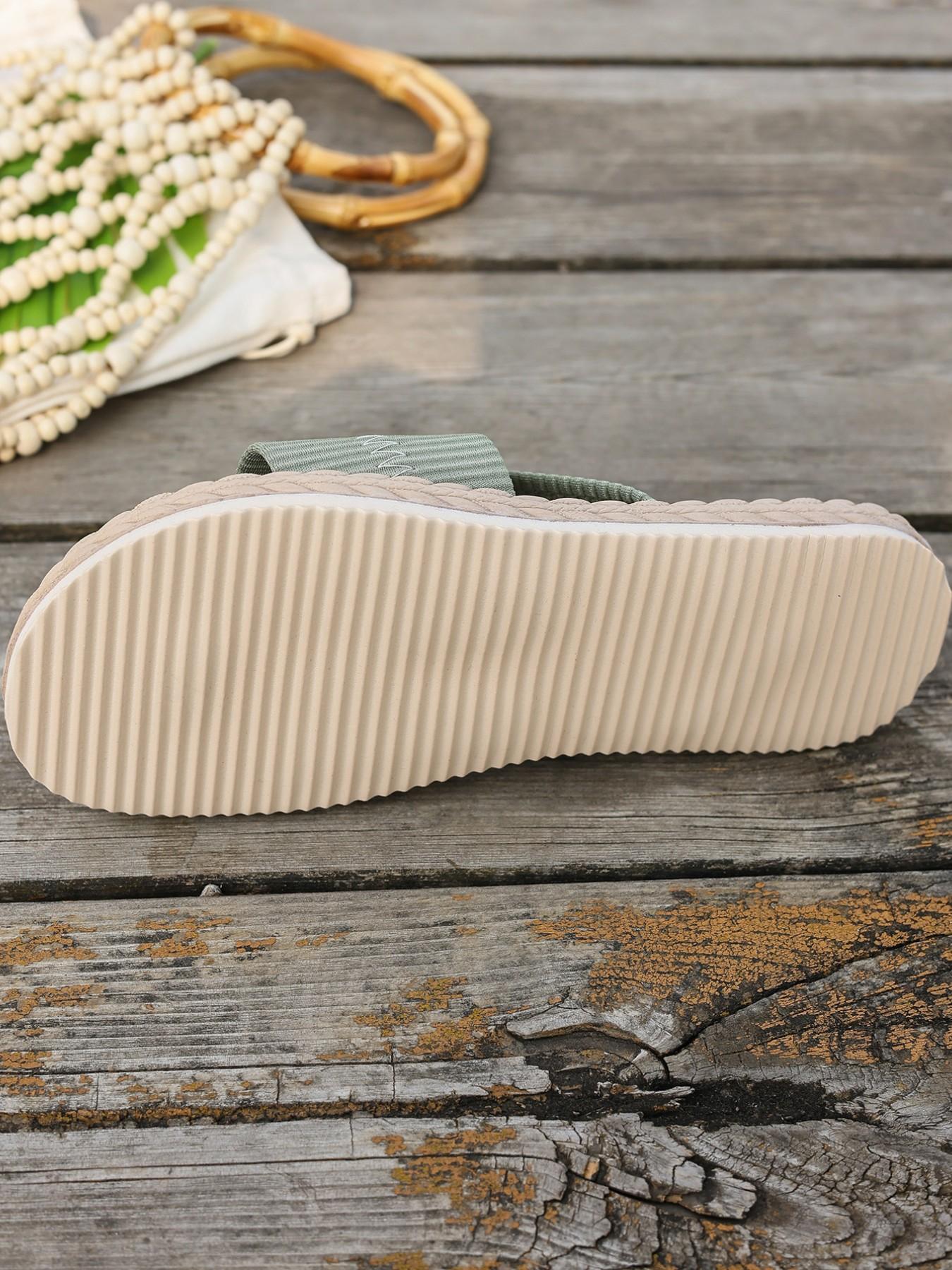 2026 New Open Toe Sandals for Women, Boho Style Textile Slippers with Metal Buckles, Casual Beach Travel Footwear