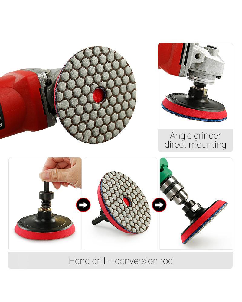 8pcs Diamond Dry Grinding Pads Stone Polishing Pads Marble Granite Renovation Tile Trimming Angle Grinding Pads Diamond Polishing Diamond Polishing Tool