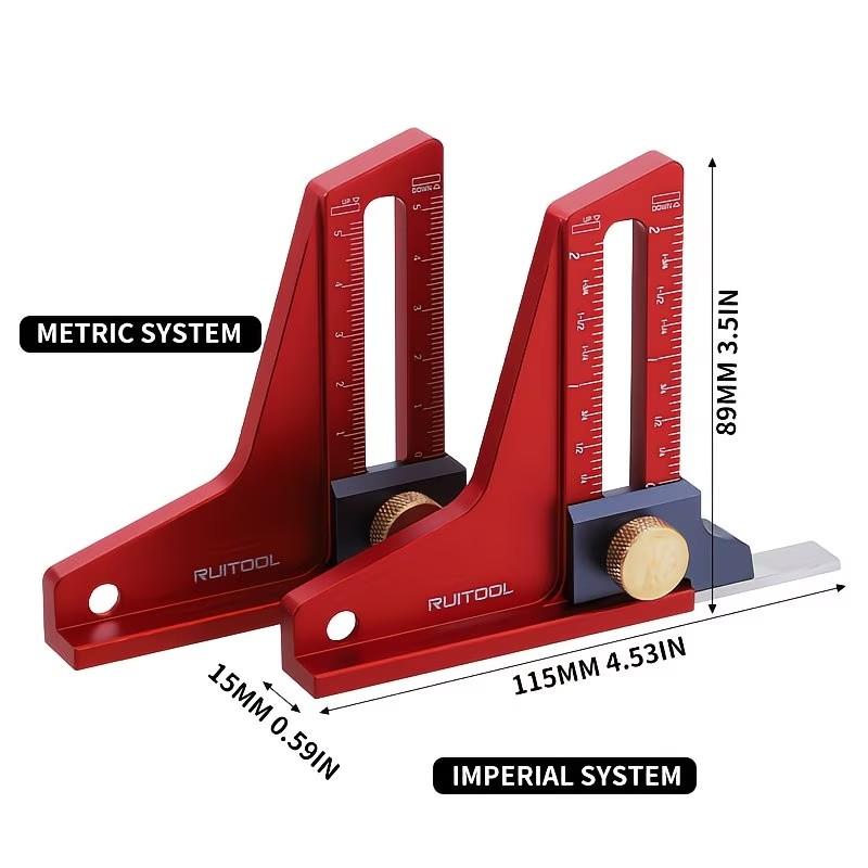 Table Saw Measurement Ruler, Metric Imperial Magnetic Height Gauge, Electric Circular Saw Carving Machine Reverse Adjustment