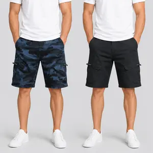 Mens Streetwear Camo Cargo Shorts Multi Pocket Elastic Waist Camouflage Relaxed Fit Casual Outdoor Summer Army Tactical Workwear Shorts for Men Hiking Fishing Camping  Shorts
