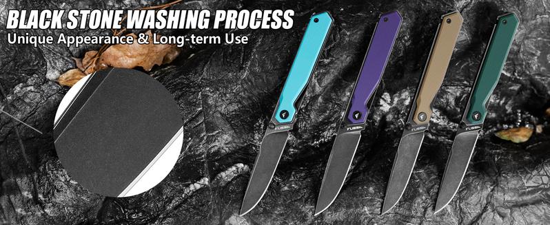 #JumpstartSale FLISSA Pocket Knife, Folding Knife with 3.2" 8Cr13MoV Blade, G10 Handle, Removable Pocket Clip, Lightweight for EDC, Camping, Hiking, Daily Use