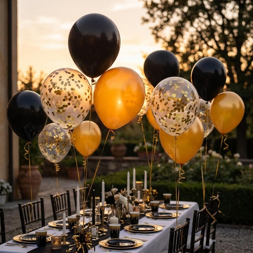 18pcs Classic Gold Sequins Mixed Latex Balloons, Adult Milestone Celebration Decoration, Commercial Banquet Background Decorations