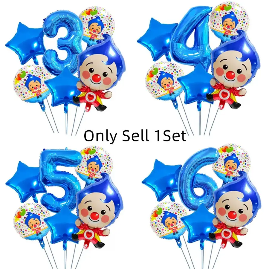 Circus Theme, Blue Age Number Aluminum Foil Balloons,Age 3/4/5/6 Years Birthday Balloons Decoration, Birthday Party Decor, Party Balloons Decorations, Balloon Decorations Kit, Halloween, Kids Festival, Birthday Party Balloons Set