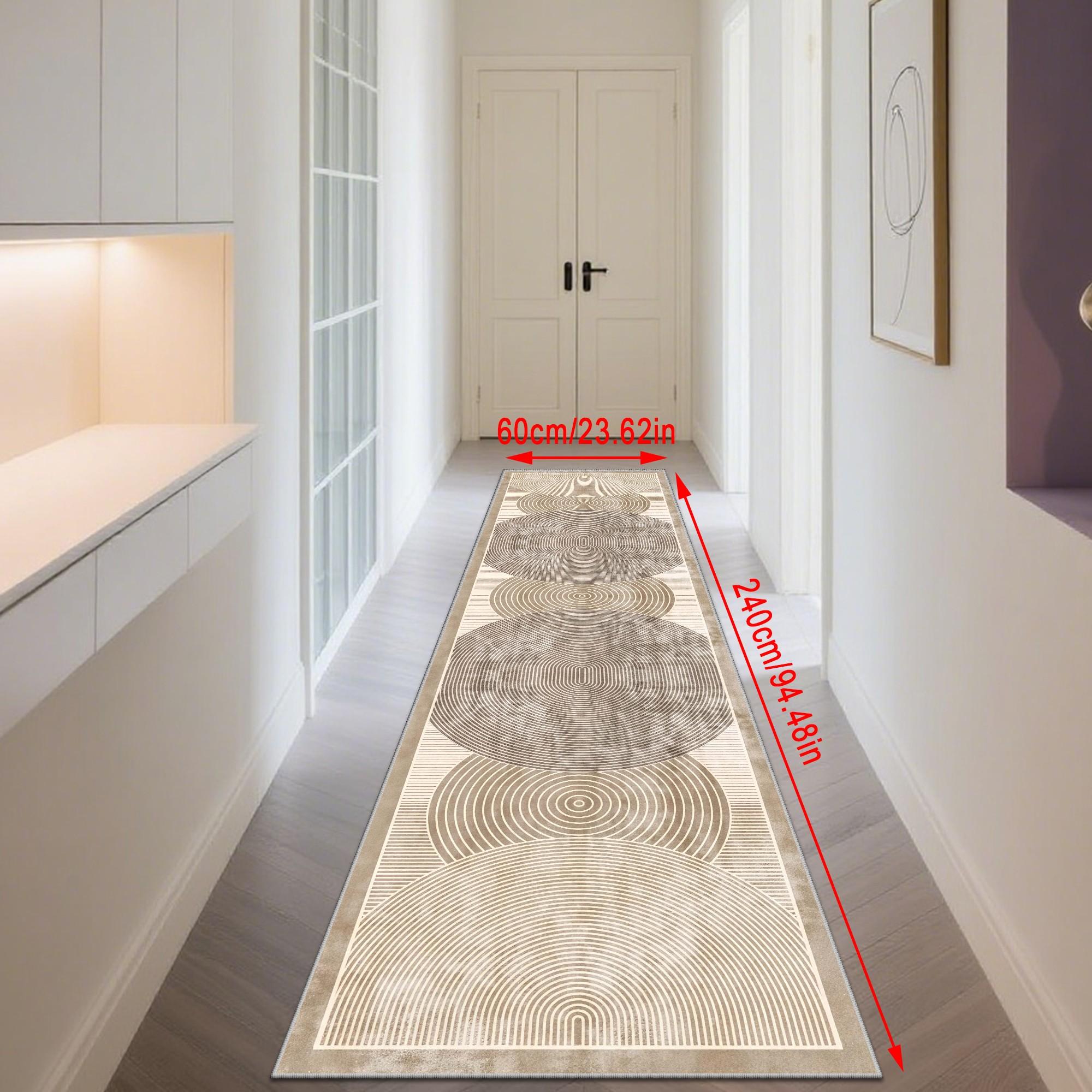 Nordic Style Long Runner Rug, Easy Clean Hallway Kitchen Mat, Soft Comfortable Bedroom Bedside Carpet, Ideal for Laundry Room Home Decor