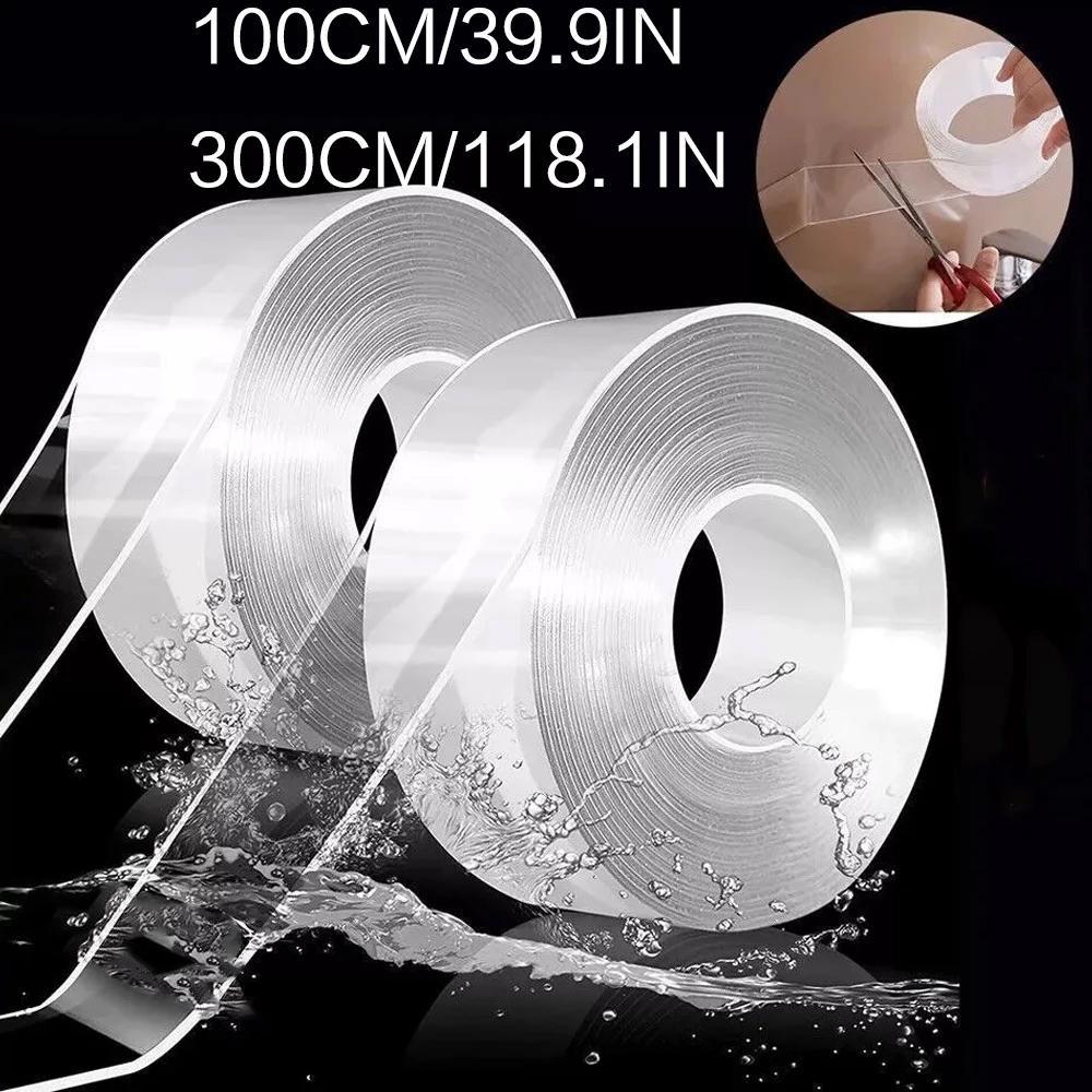 Washable Removable Double Sided Tape, No Drill Wall Decor & Photo Hanging Strips, Strong Hold Adhesive for Kitchen Cabinet Tile Glass Metal, Carpet Anti-Slip Tape, Office Home Decoration Fixing Solution