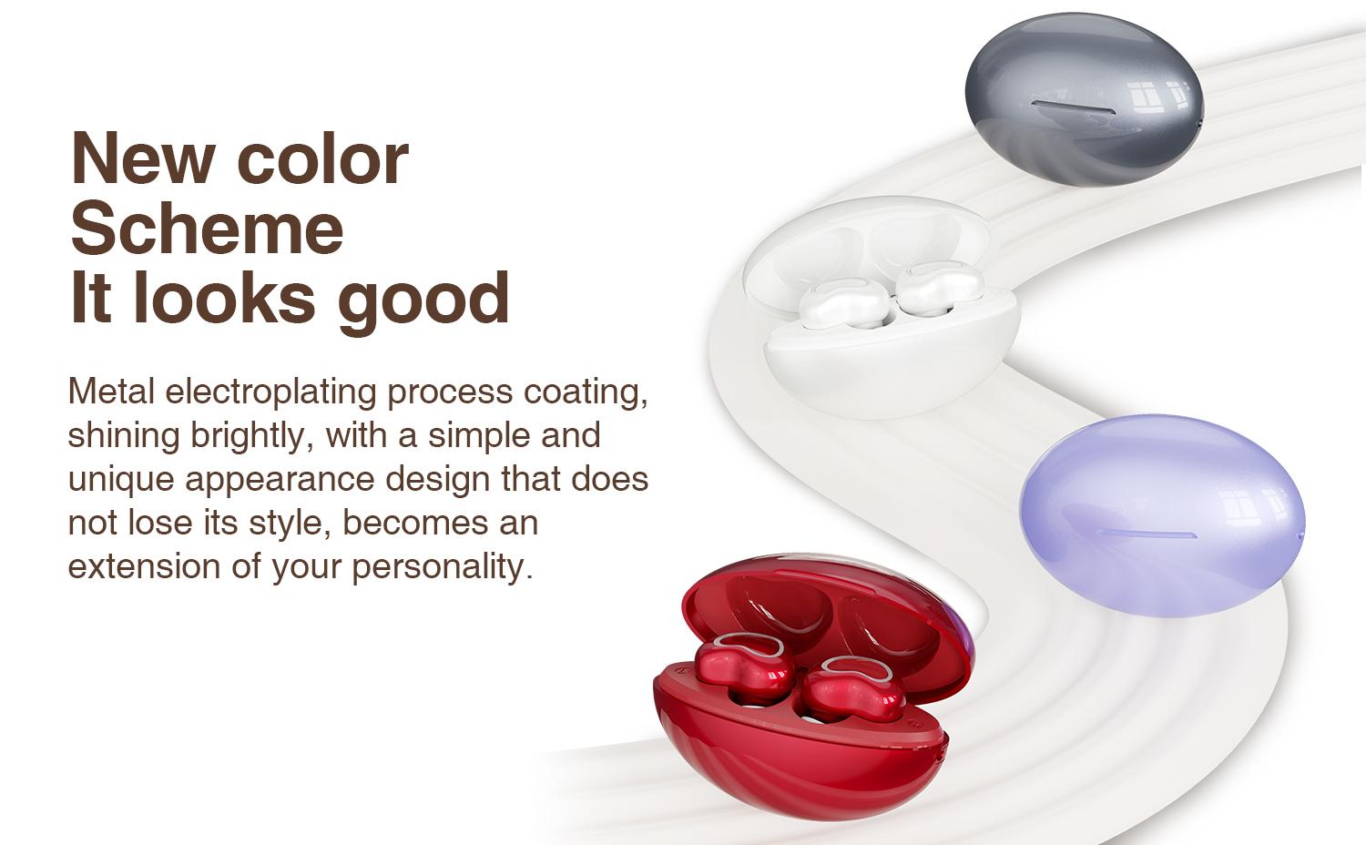 HYUNDAI F9 Heart Shaped Wireless Earphones, Cute Women's Wireless Earbuds，Light-weigh Sports Headset for Work, Hiking, Running and Outdoor Activities