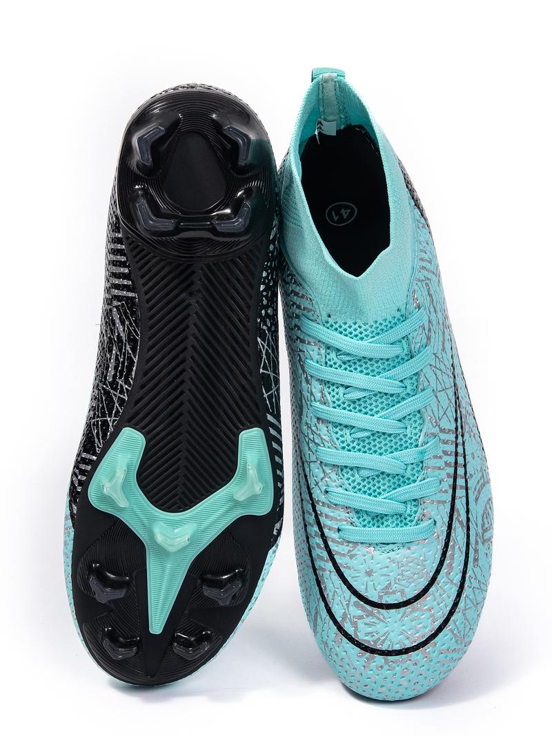 Men's All Over Print Sports Football Shoes, Lace Up Soccer Shoes, Football Cleats, Outdoor Sports Shoes for Men, Professional Training Shoes, Football Field Boots Men's All Over Print Sports Football Shoes, Lace Up Soccer Shoes, Football Cleats, Outdoor Sports Shoes for Men, Professional Training Shoes, Football Field Boots