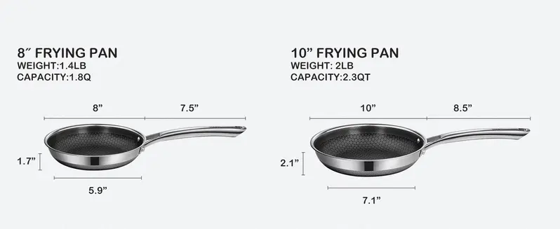 SNOWCLAD 10/14-Piece Thermal Hybrid Nonstick Metal Cookware Set