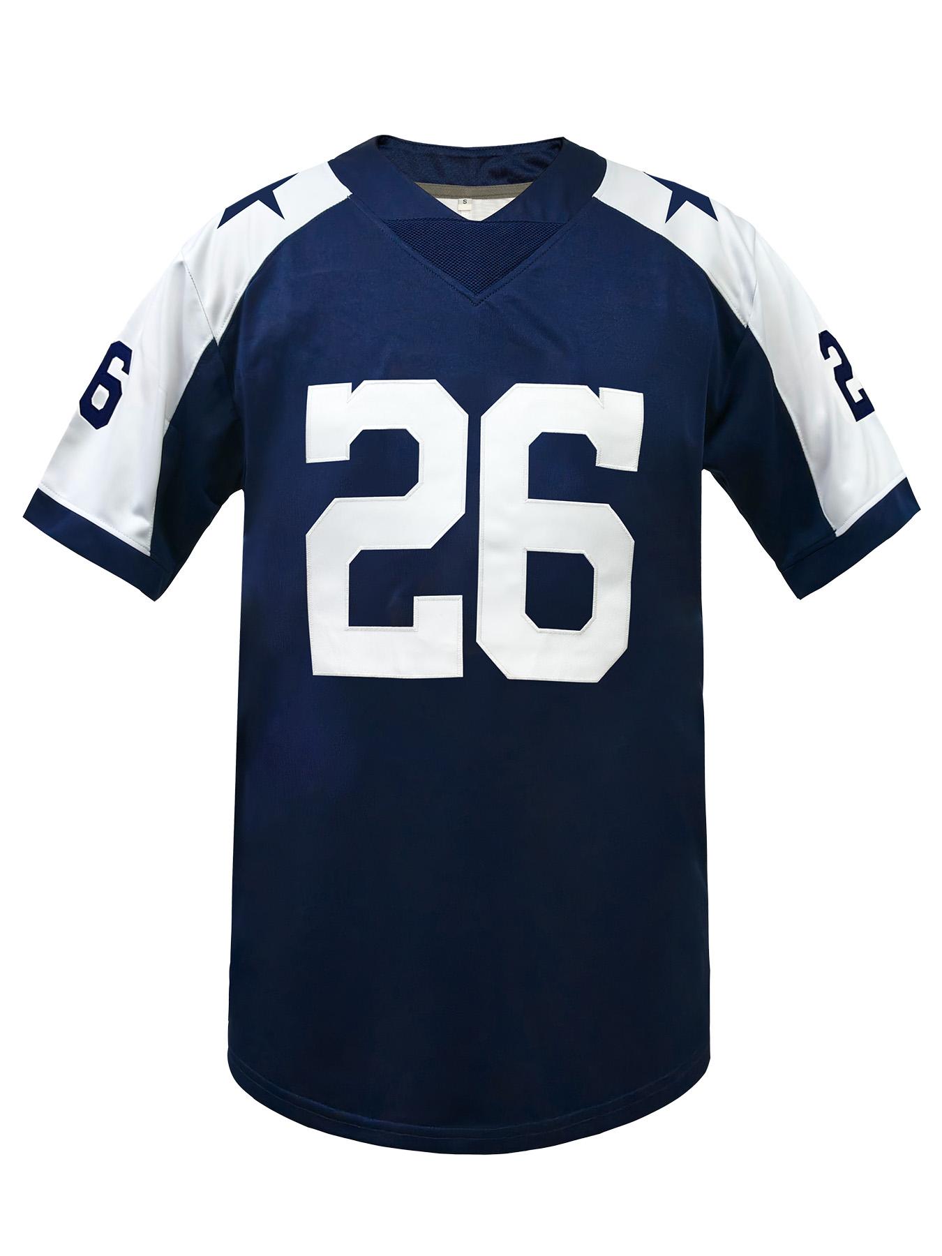 Embroidered Men's American Football Jersey Short Sleeve, Lightweight Jersey, Sweat Absorbing Rugby Jersey, Breathable T-Shirt Comfortable Sportswear