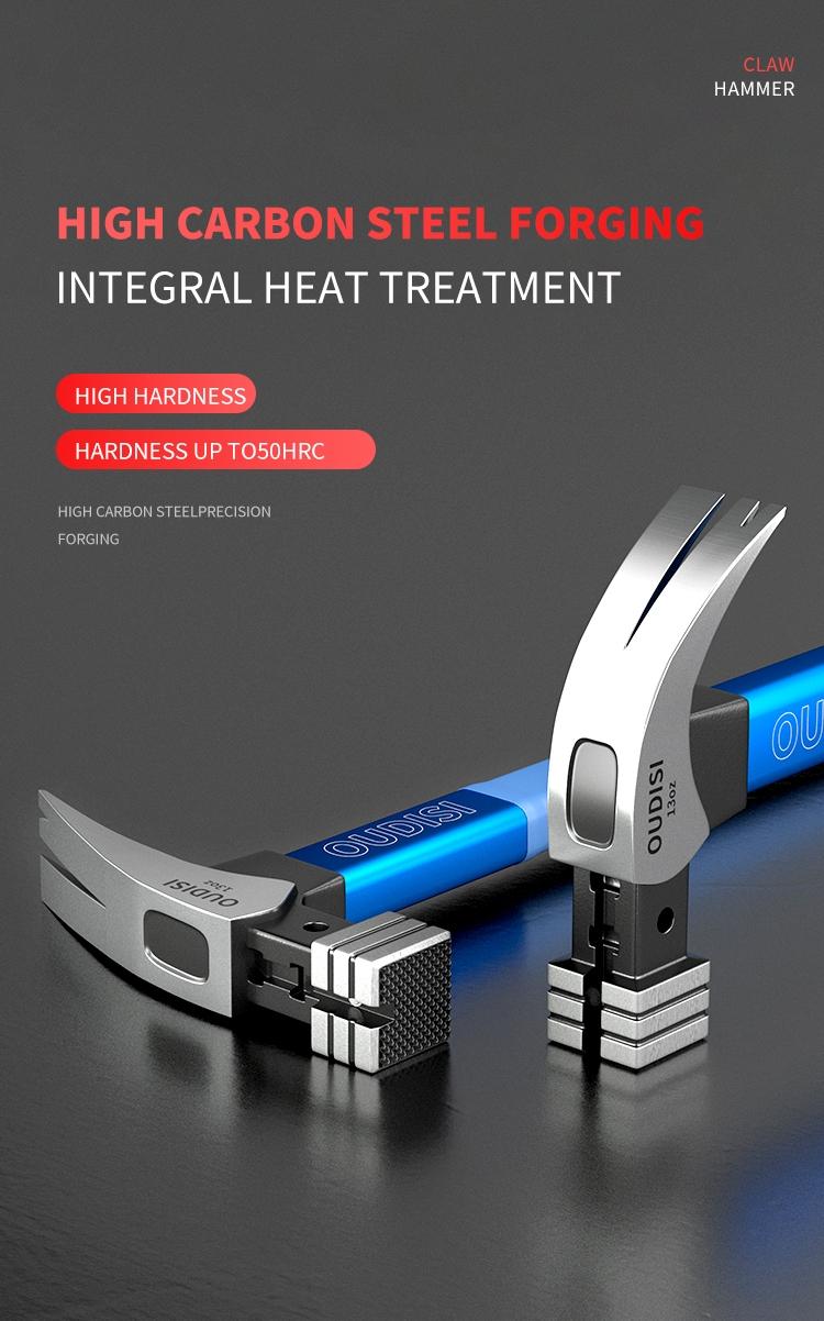 1 Multi-Function Heavy-Duty Claw Hammer Double-Sided Claw Hammer Woodworking Nail Puller Non-Slip Grip Durable and Sturdy Ideal for Woodworking, Construction, Auto Repair, Camping, Emergency Escape Industrial and Household Use Clawhammer