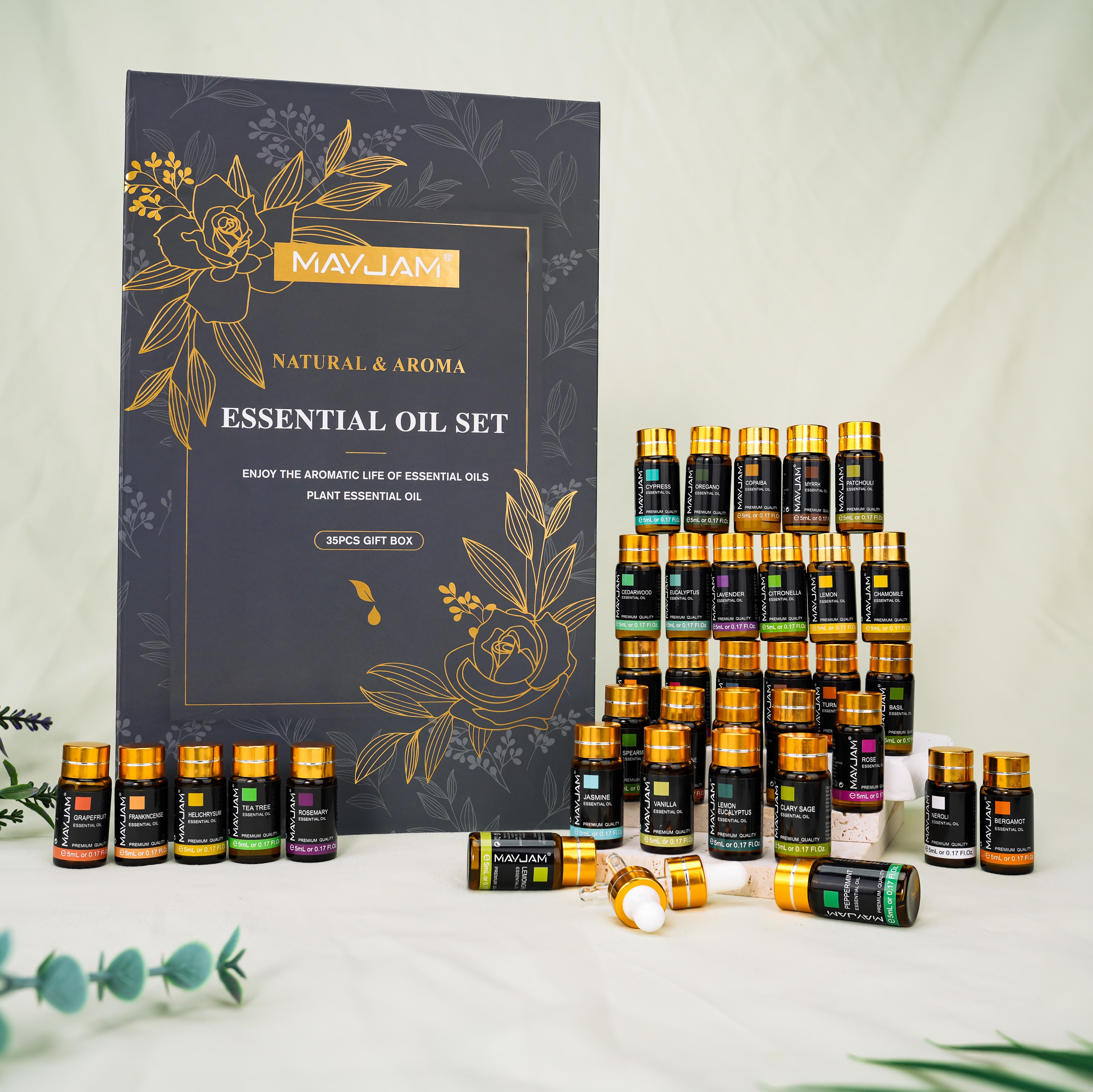 MAYJAM 35Pcs Essential Oil Gift Set for Diffuser, Aromatherapy Oils for Home Fragrance, Air Freshener, Humidifier, Perfume, Candle, Scent, Springtok