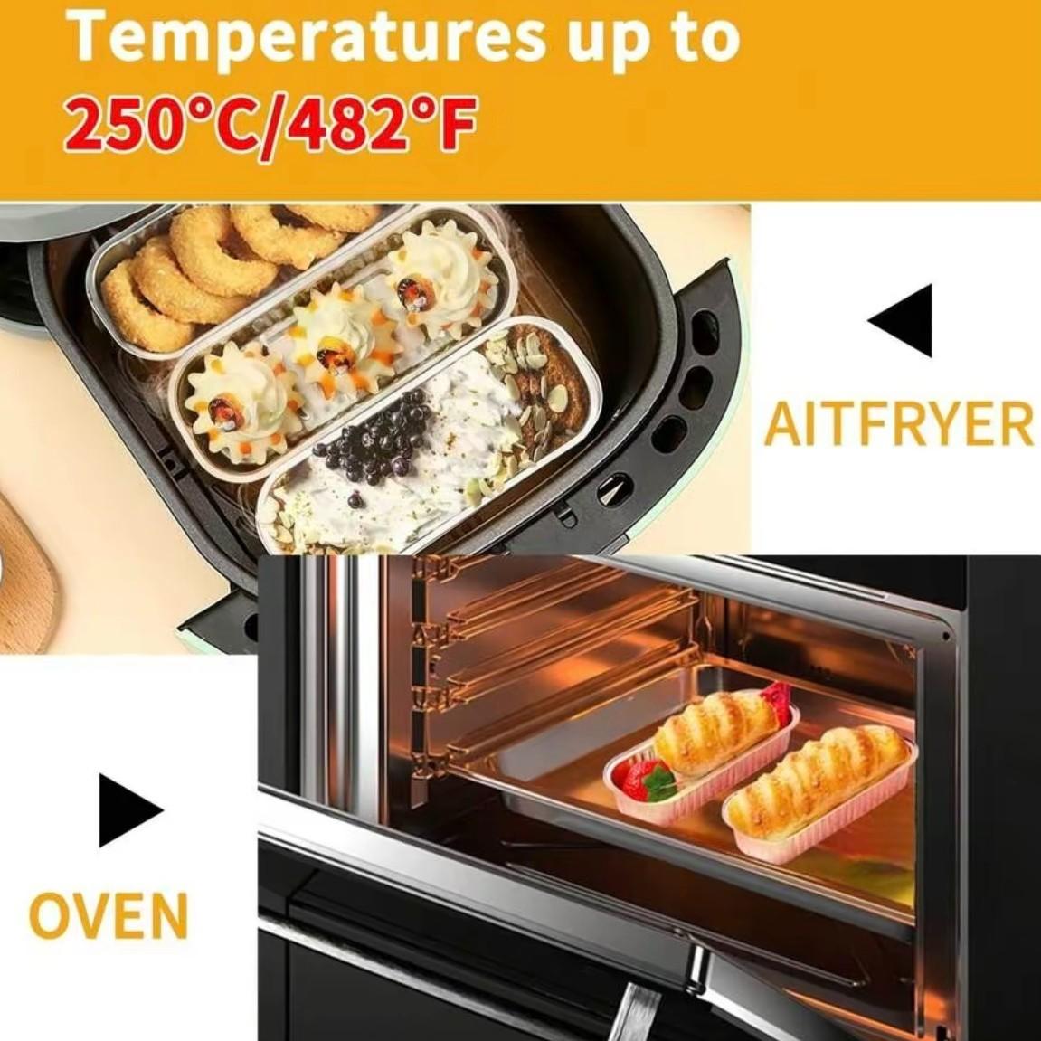 100/50-Pack Disposable Mini Loaf Pans with Lids  Aluminum Foil Rectangular Bakeware - Perfect for Desserts, Meal Prep & Takeout!