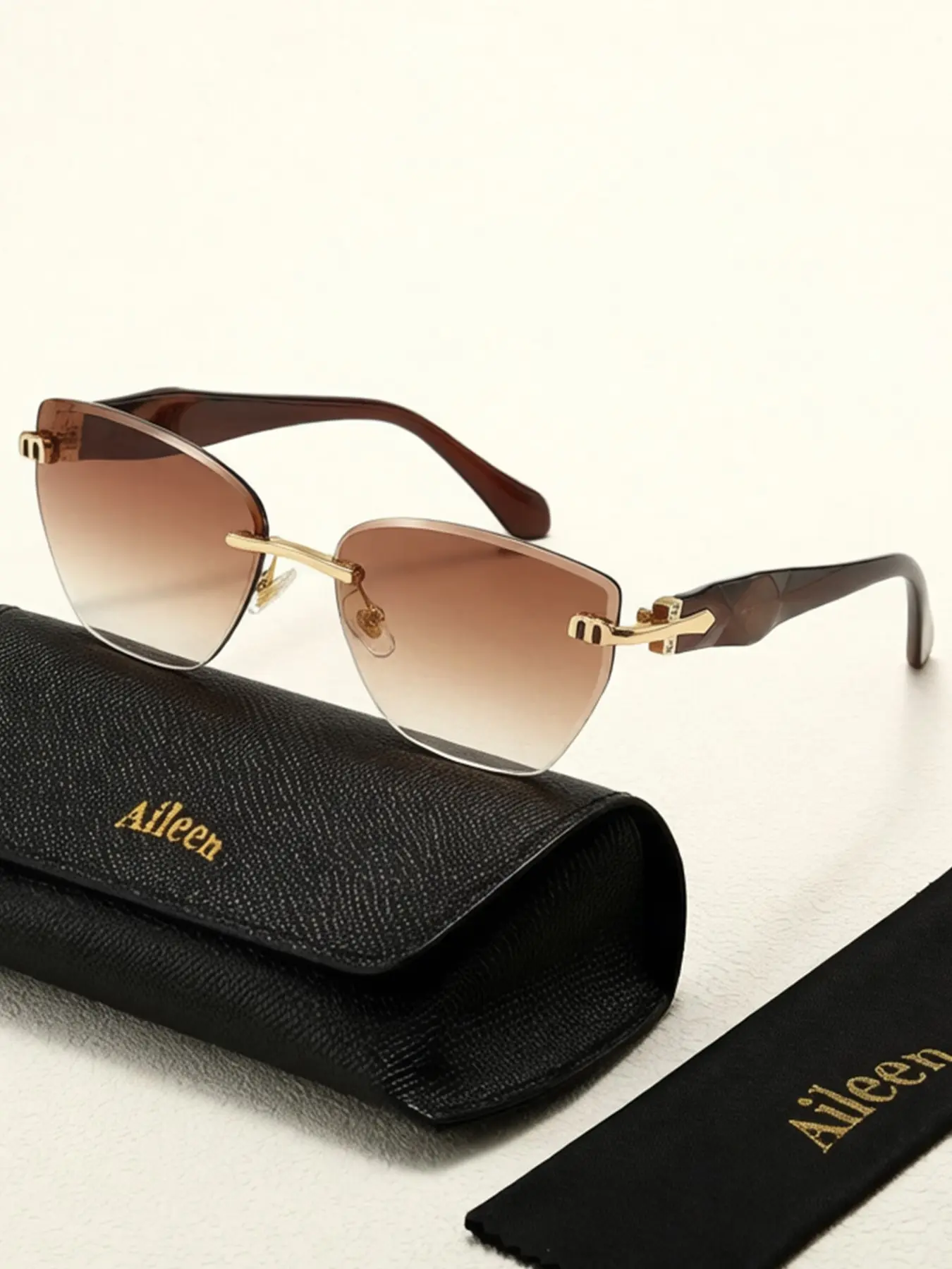 New Frameless Fashion Sunglasses, Includes Glasses Case, Perfect for Daily Use, Gifts, Beach Parties, Vacation Travel