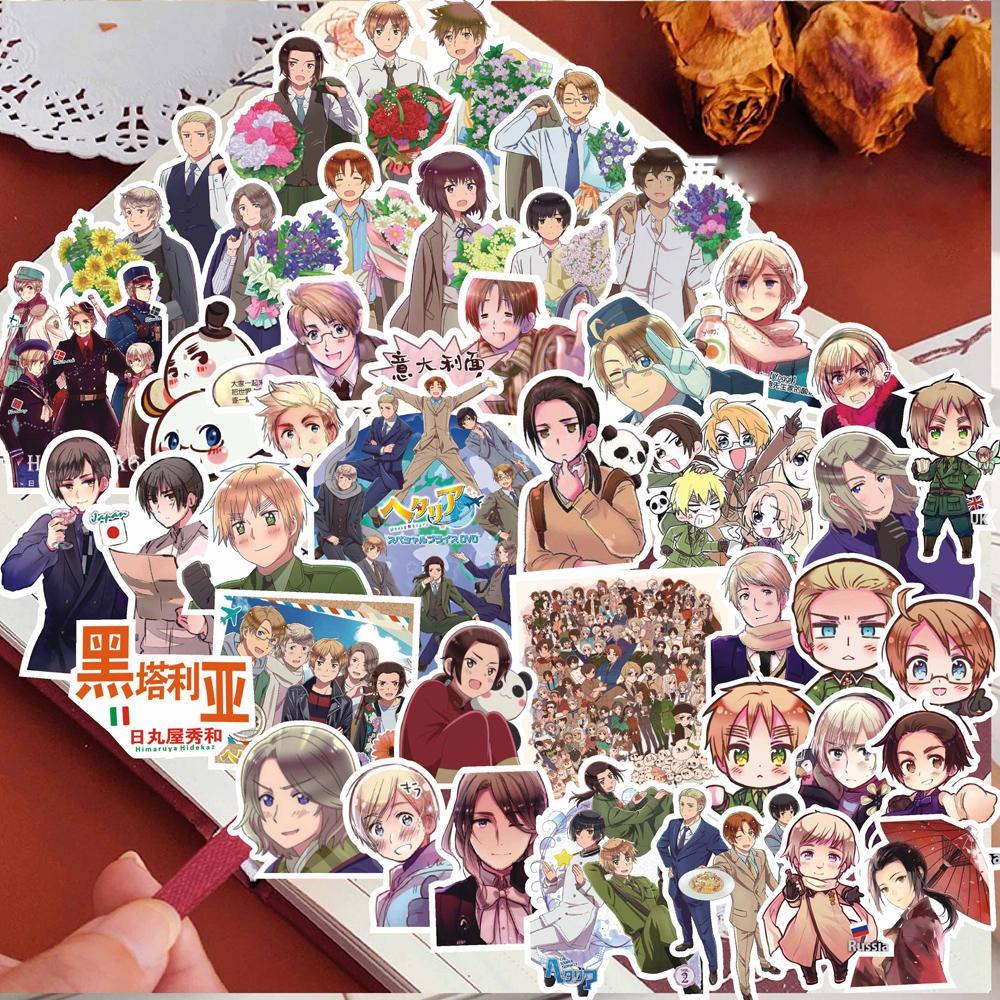 65Pcs Hetalia APH Anime Peripheral Stickers DIY Handbook Decoration Phone Case Cup Skateboard Waterproof Graffiti Stickers 65Pcs Hetalia APH Anime Peripheral Stickers DIY Handbook Decoration Phone Case Cup Skateboard Waterproof Graffiti Stickers