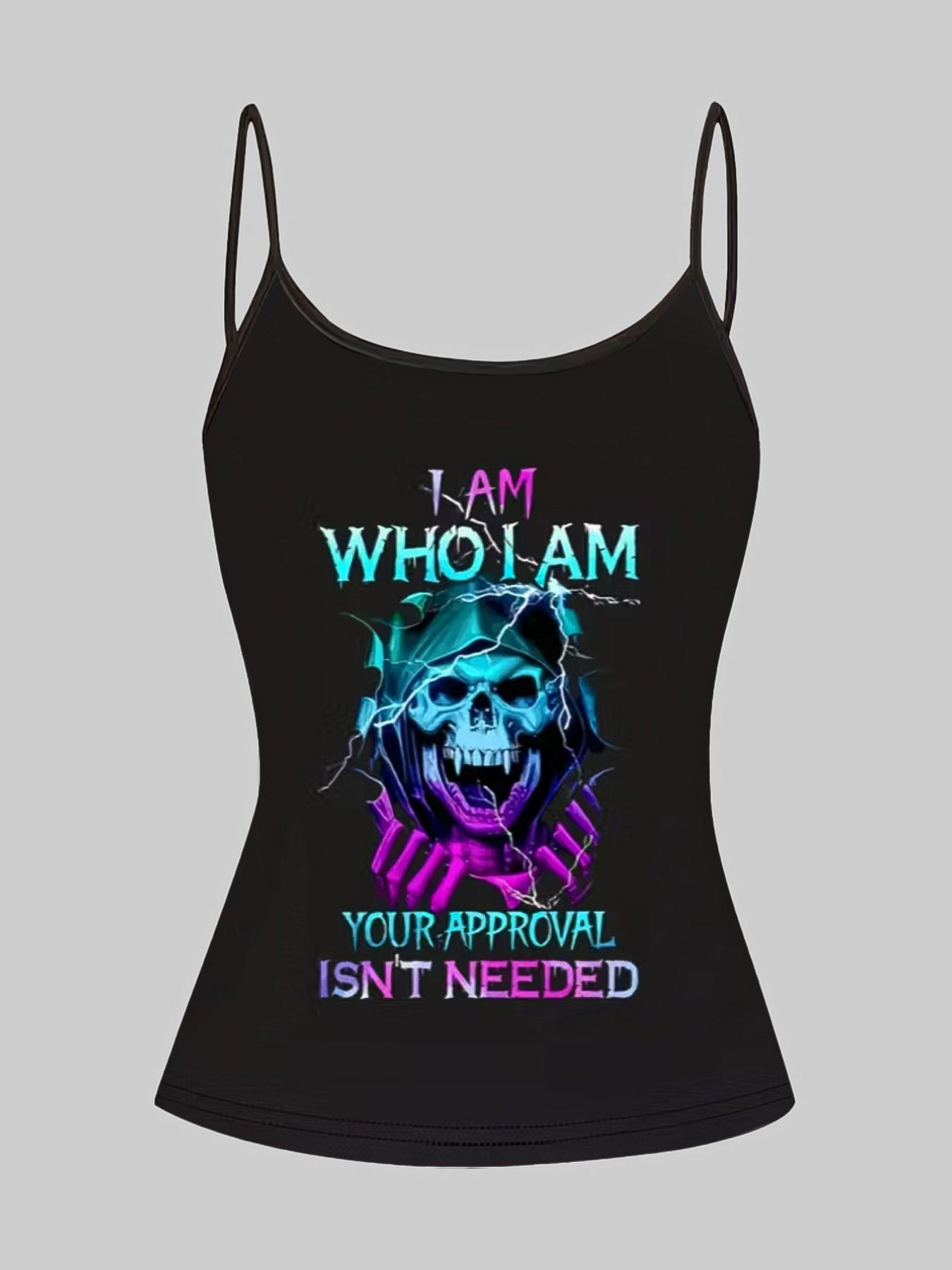 Funny Skull Dragon Three-Piece Set, Adjustable Straps, Casual Sleeveless Top, Slim-Fitting, Home Wear, Reversible Design