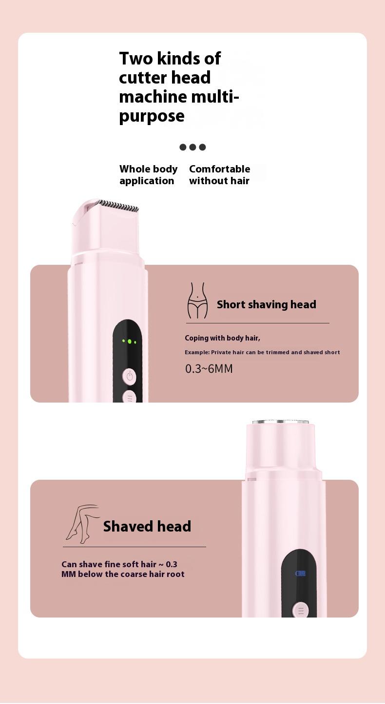 【01】【Rendoo】Private Shaver This rechargeable two-in-one electric shaver with razor function is suitable for both body and facial hair. Its dual-head design allows for painless trimming of pubic hair, face, underarms, and legs.