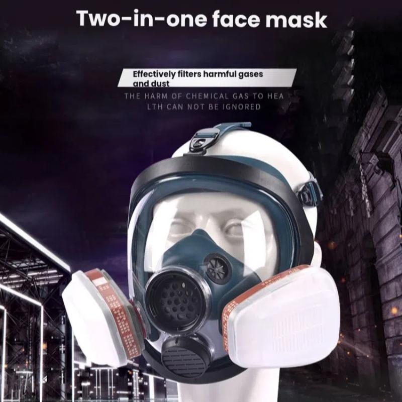 High-End Reusable Full Face Dustproof Gasproof Mask with Dual Filters, 17in1/19in1, Dustproof, Toxic Protection, Ideal for Painting, Woodworking, DIY