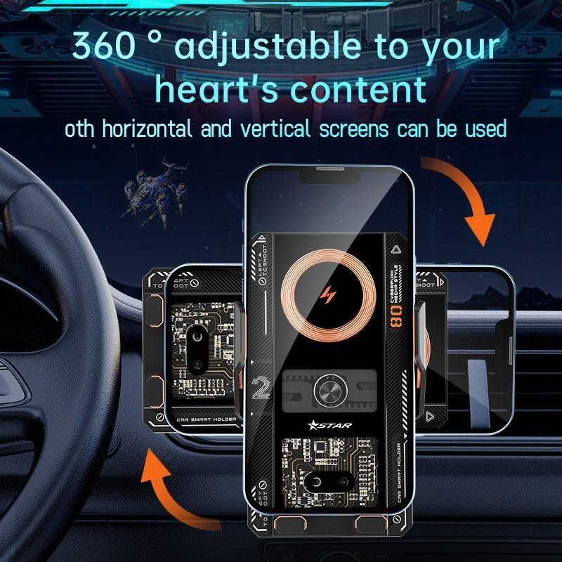 Wireless Car Charger 15w Fast Charging, Auto Clamping Vent Mount Holder for iPhone Samsung Huawei Xiaomi Android Phones