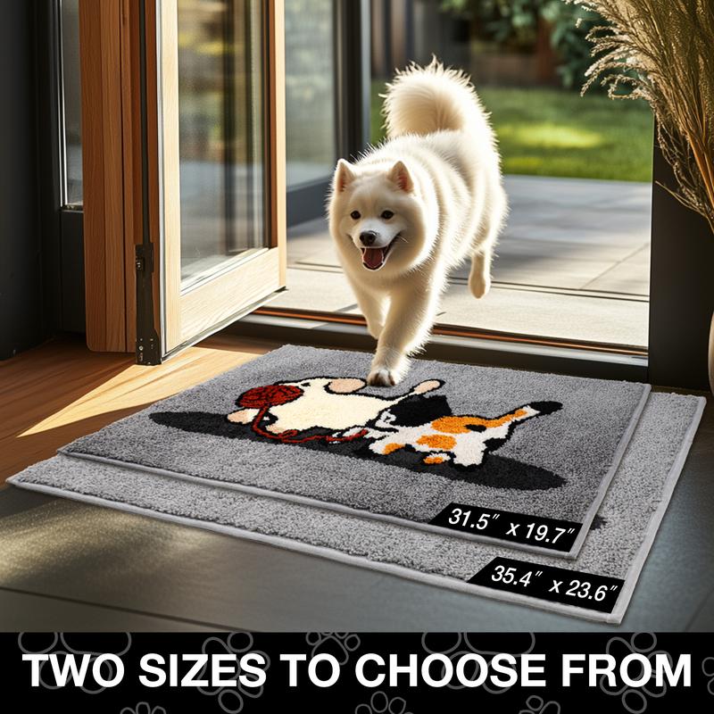 Dono Pet Floor Mats - Super Absorbent Microfiber Dog Door Mats for Dog Paw Stain Prevention,Non-Slip Washable Pet Rugs, Quick Drying Entrance Rugs, Machine Washable, entrance, Grey and Beige,31.5"x19.7" and 35.4"x23.6" outdoor indoor