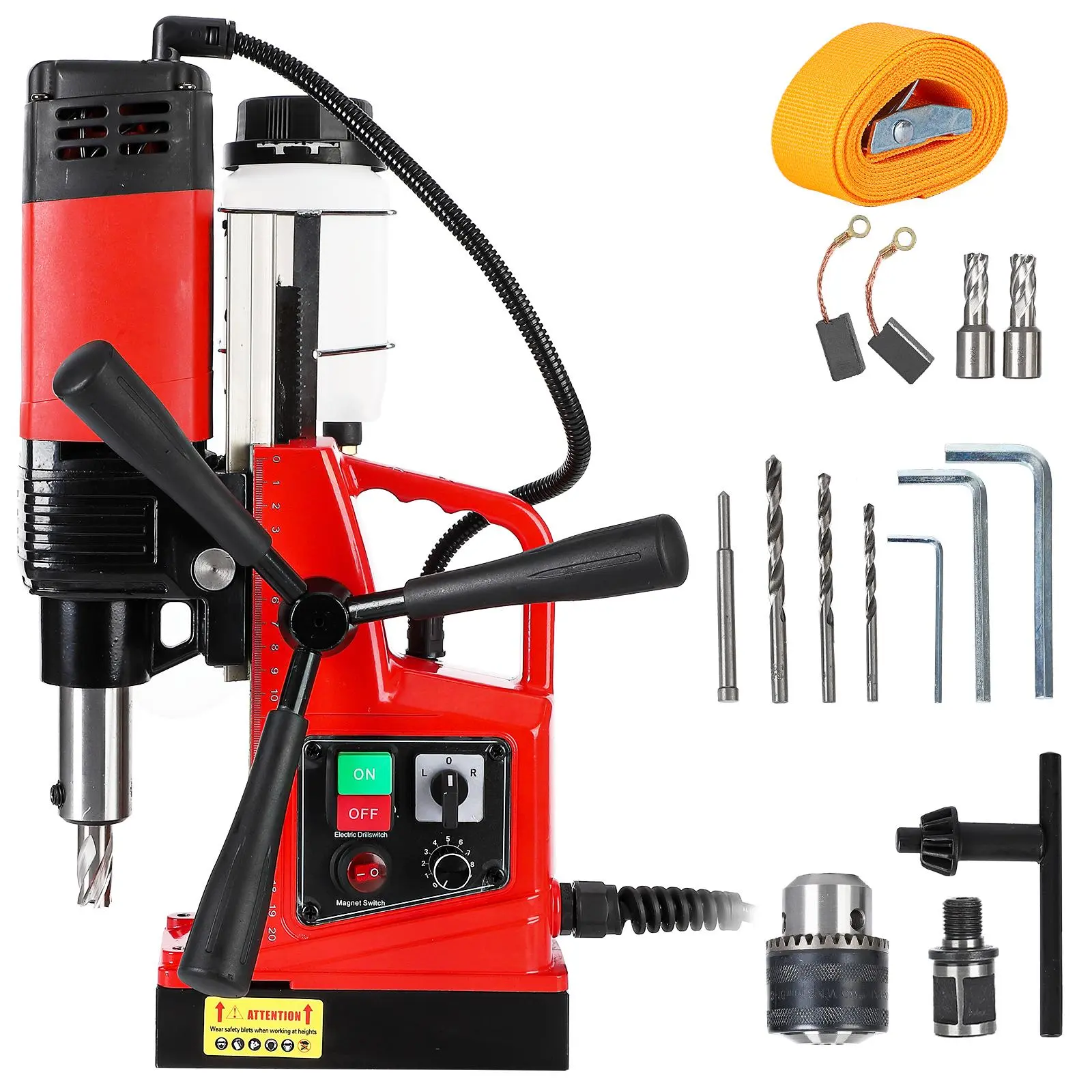 High-Performance Magnetic Drill Press – 1.6" Boring Diameter,Portable Electric Mag Drill for Metalworking, Industrial & Home Improvement, Adjustable Speed