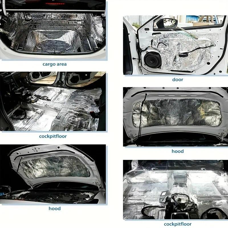 10-Pack Car Soundproofing Mats for Engine Hood - Waterproof, Oil-Resistant Foam Noise Reduction Accessories