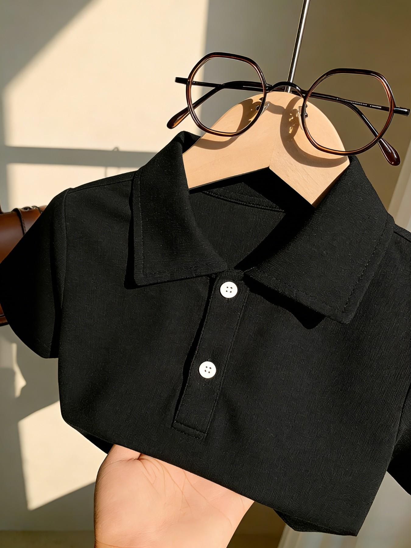 Boys' Growth Message Polo Shirt, Breathable and Comfortable, Ideal for School, Family Outing, Casual Wear, Durable and Sweat-Resistant