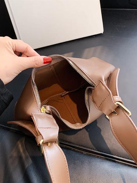National Day Offers Women's Simple Style Solid Color Hobo Bag, Fashionable Belted Design Shoulder Hobo Bag, Casual Trendy Shoulder Bag for Daily Use, Hobo Crossbody Bags