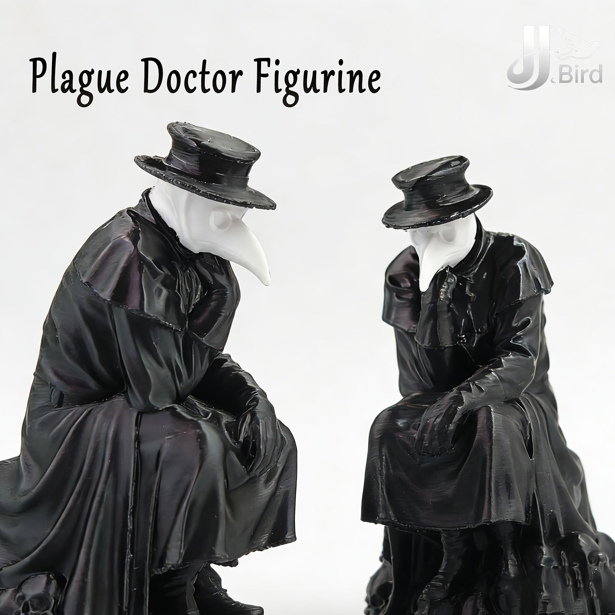 Thinking Pandemic Doctor Model Decoration, Collectible Figure, Home Room Bookshelf Decor, Desktop Ornament, Dark Vintage Style Statue