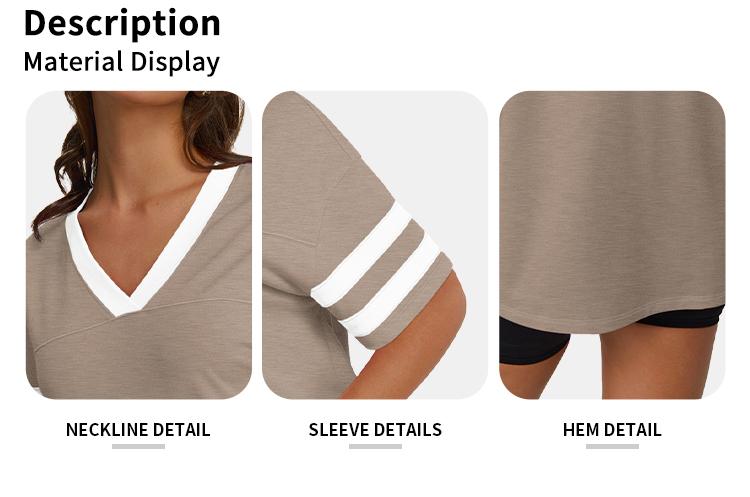 Trendy Queen Womens V-Neck Workout T Shirts Casual Loost Fit Y2K Tops Trendy Clothes 2025