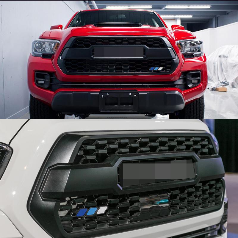 1 Set Tri-color 3 Front Grille Badge Emblem Decor For Toyota Tacoma TRD Pro 4Runner Tundra FJ RAV4 etc