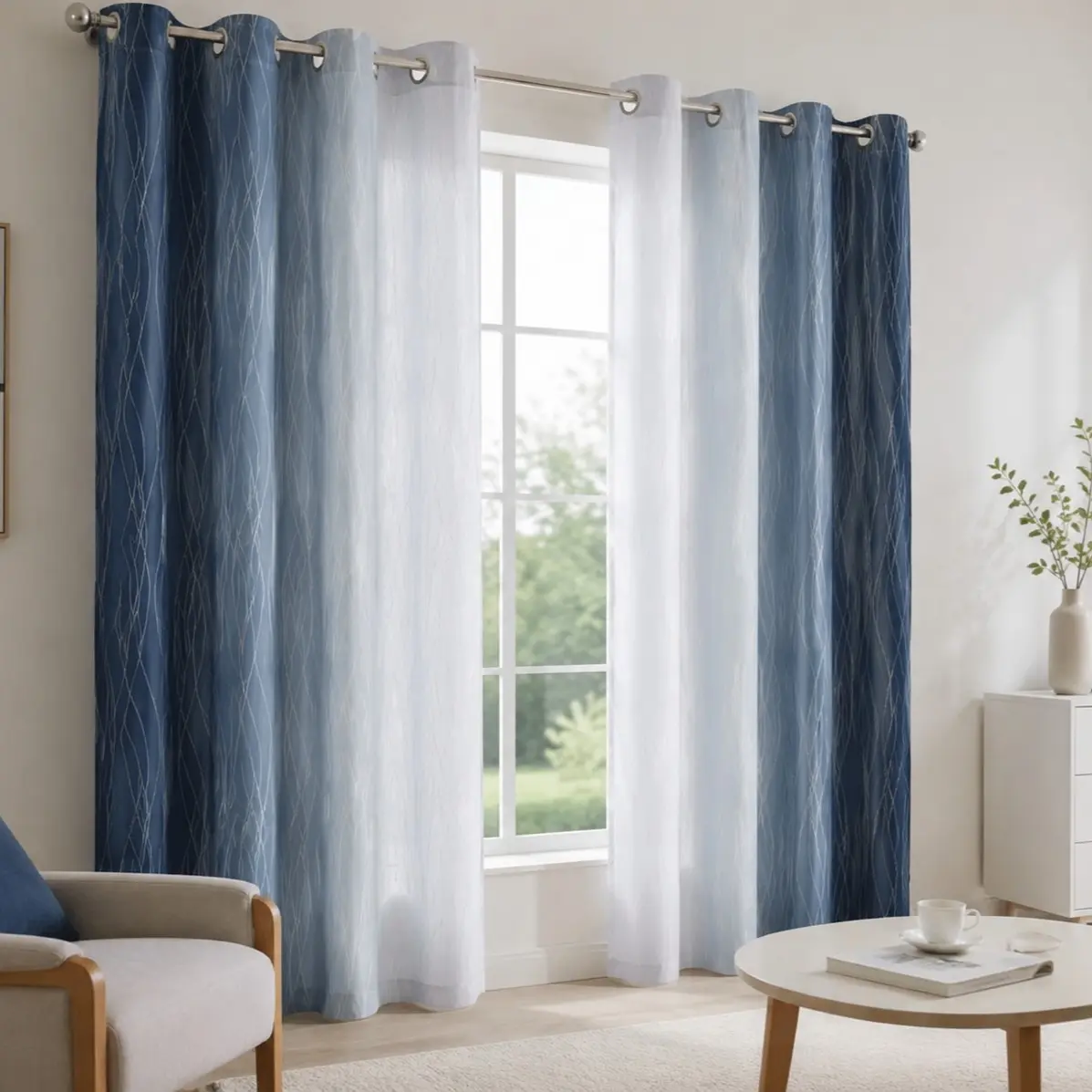 2-Pack and Semi-Sheer Curtains, Energy Saving Dual Panel Design, Fashionable Home Decor for Living Room and Bedroom