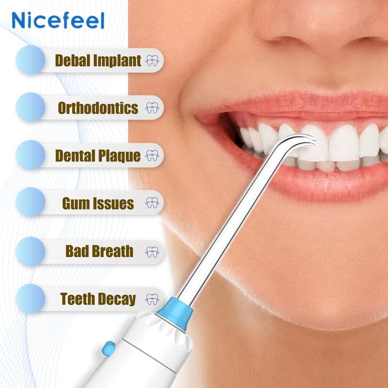 Nicefeel Water Floss - Electric Tooth Water Floss for cleaning and braces cleaning, 10 pressures and 7 Tips, 600ml Water floss for home use