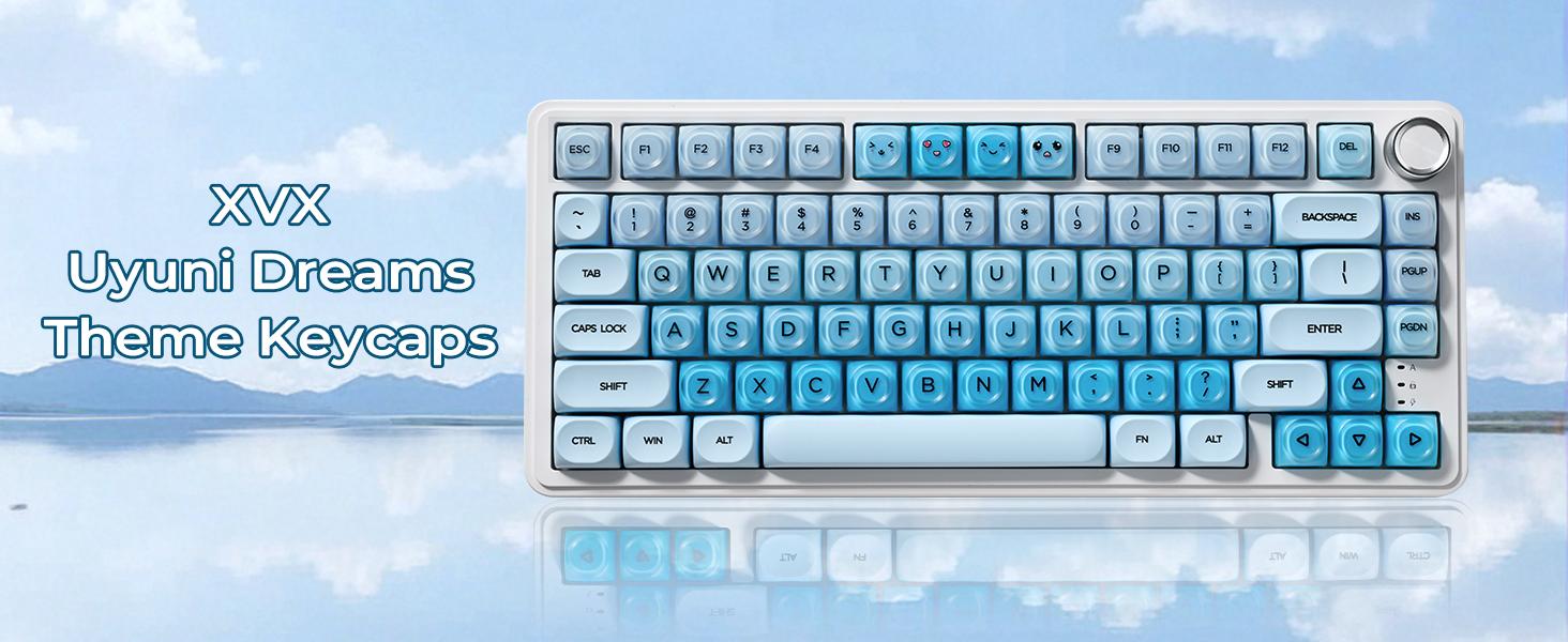 Keycaps Only!!! XVX Foundation/Pink Blush/Uyuni Dreams/Berry Kiss HOA Profile Translucent Keycap Set PBT+PC 132-Key（only keycap, not include a keyboard）