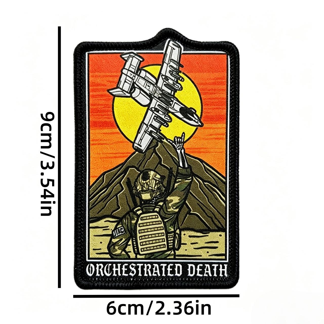 Sunset Fighter Tactical Patch, Tactical Design, Hardcore Tarot Style, Aesthetic, High-Definition Print, Durable Morale Patch, Velcro Backing, Outdoor Backpack Accessory