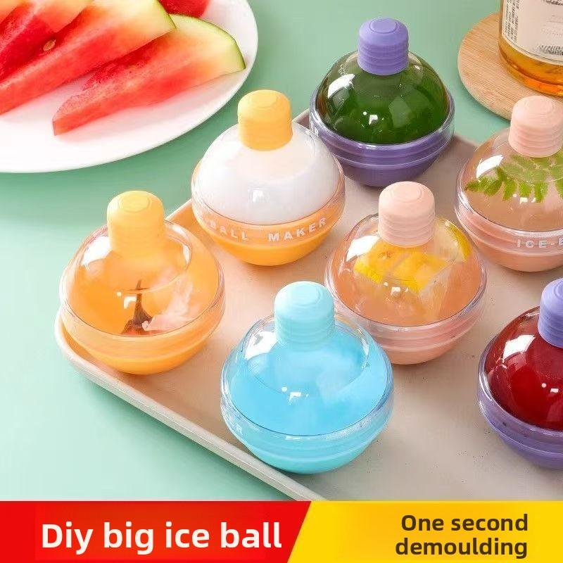 4pcs Aesthetic Round Ice Ball Maker 🧊 Perfect silicone sphere ice cube molds for whiskey, iced coffee & cocktails! Easy release, cute pastel colors. Must-have kitchen gadget for home cafe drinks! ✨ #iceballmaker #homecafe