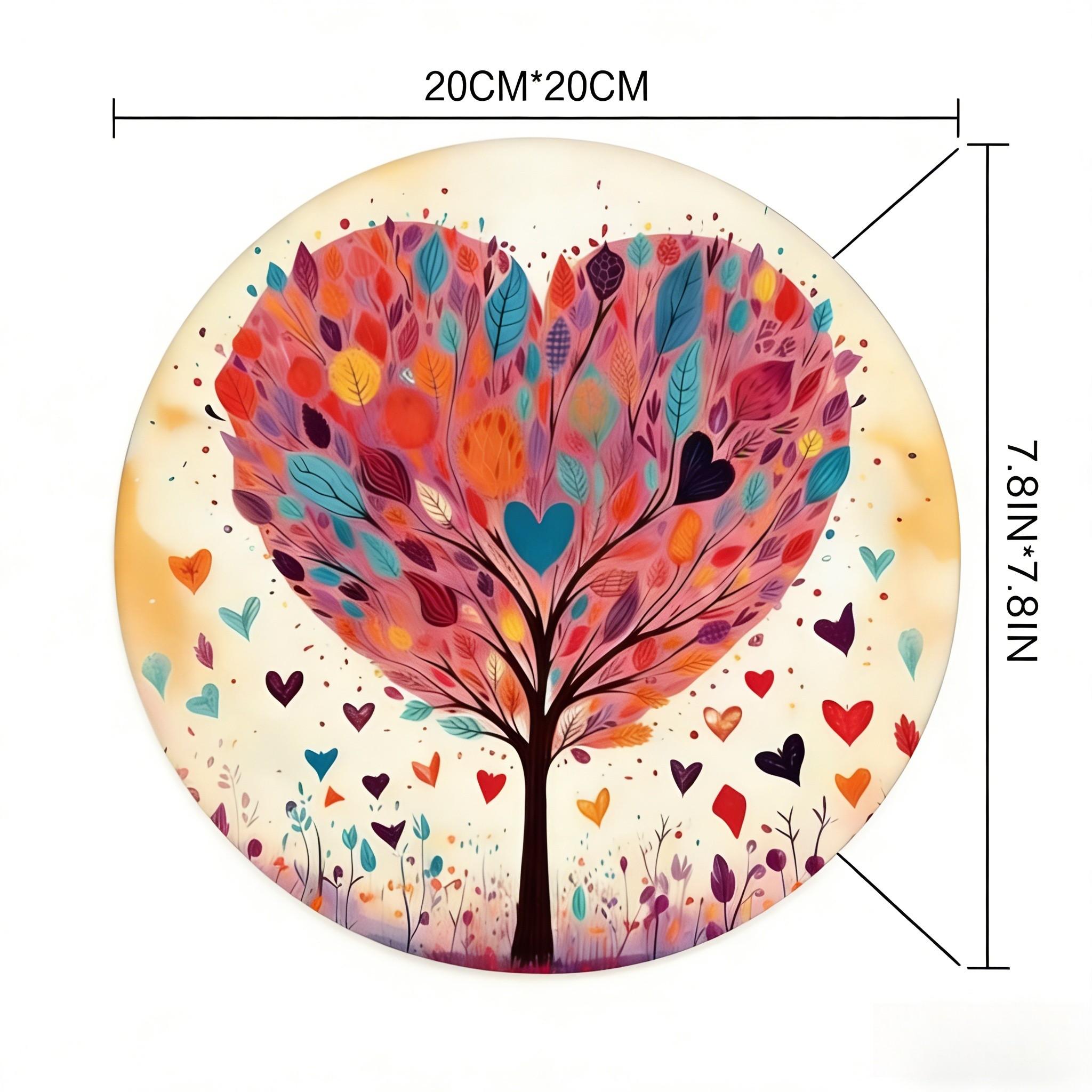 Fashion Leaf Round Mouse Pad, Non-Slip Rubber Base, Small Desktop Mat for PC/laptop, Gaming/mouse Pad, Office Use, Gift for Women - 7.87 Inches