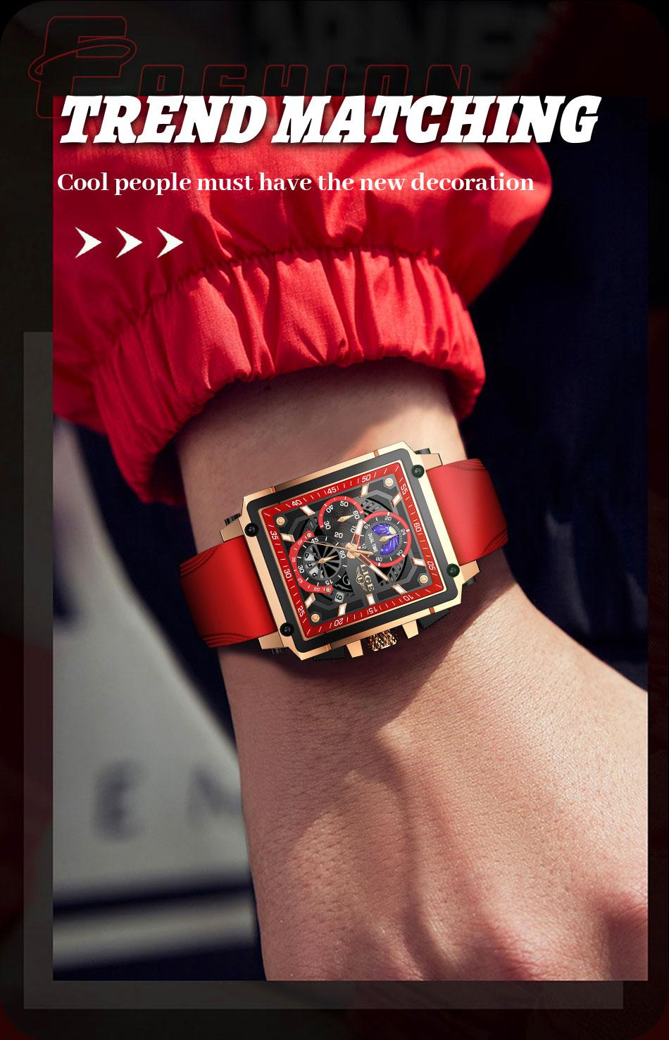 Business Fashion Square Dial Quartz Watch, Fashion Waterproo Luminous Watch for Party, Daily Clothing Decor, Trendy All-match